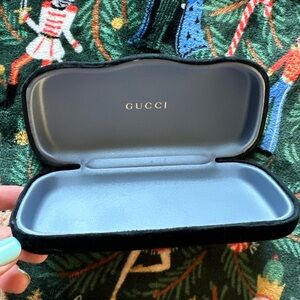 GUCCI black velvet sunglasses-eyeglasses case